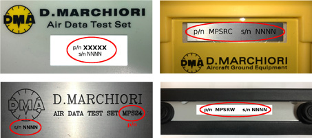 Part number and serial number on label